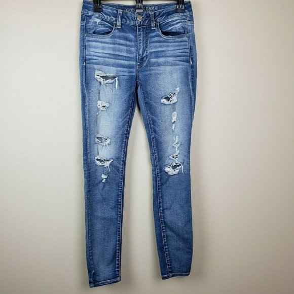 American Eagle Outfitters Denim - American Eagle Super Stretch Jeggings Diestressed